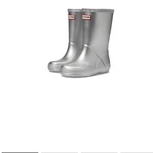 Hunter Metallic Silver Waterproof Boots